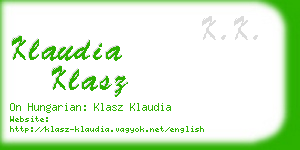 klaudia klasz business card